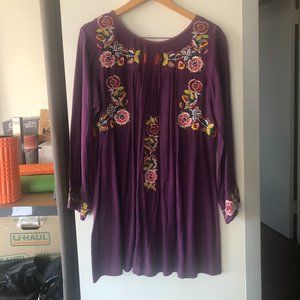 Cedella Marley hand-made embroidered royal purple dress!